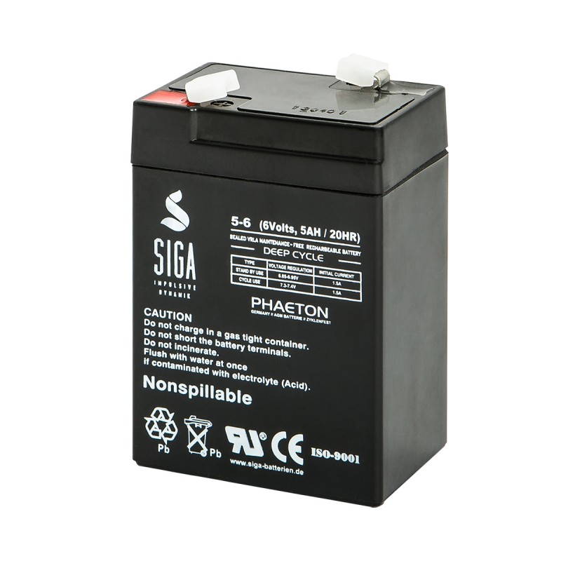 SIGA AGM battery 5Ah, 6 V 