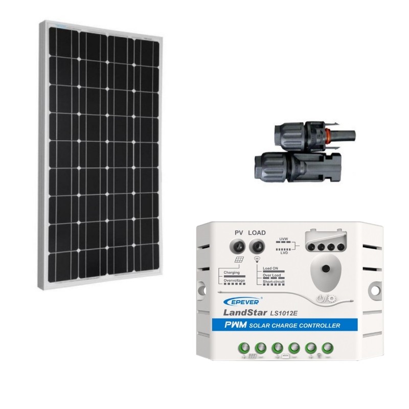 Solar kit 100W for campers, cottages, ect.