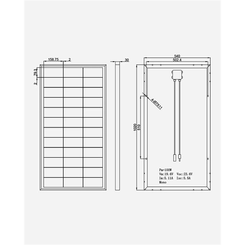 Solarni panel 100W monokristal
