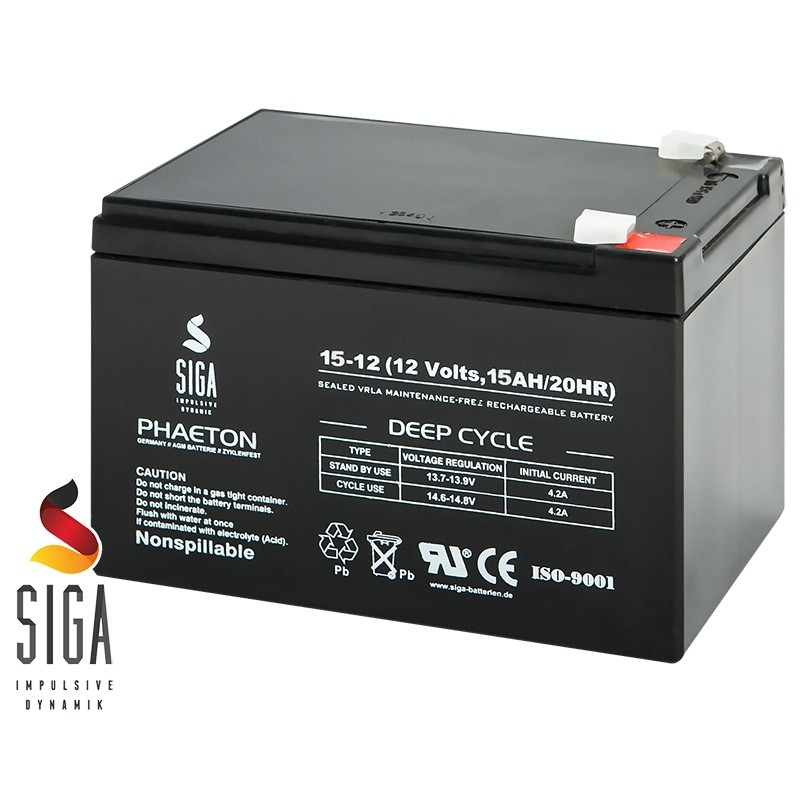 SIGA AGM akumulator 15Ah, 12V