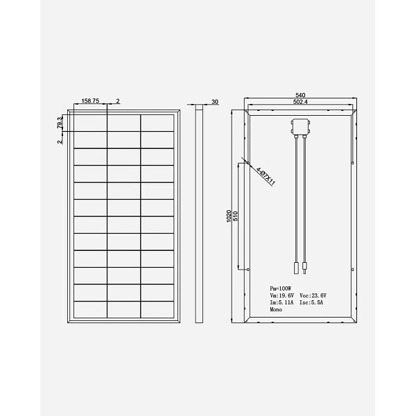 Solarni panel 100W monokristal