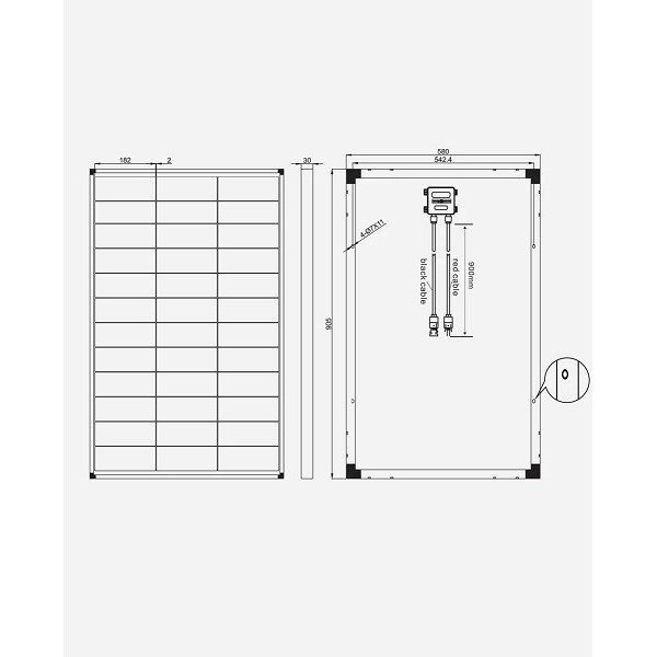 Solarni modul 100w monokristal-črn okvir