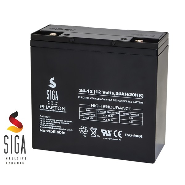 SIGA AGM batteria 24Ah, 12V