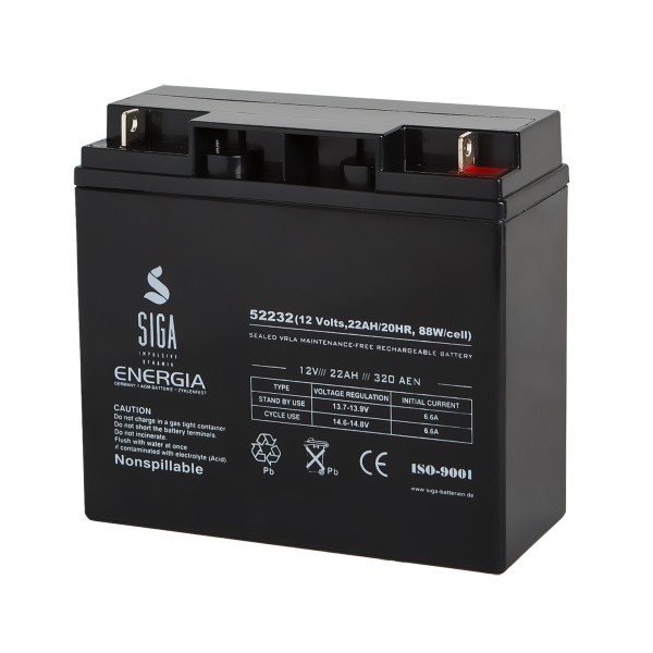 SIGA AGM batteria 22Ah, 12V