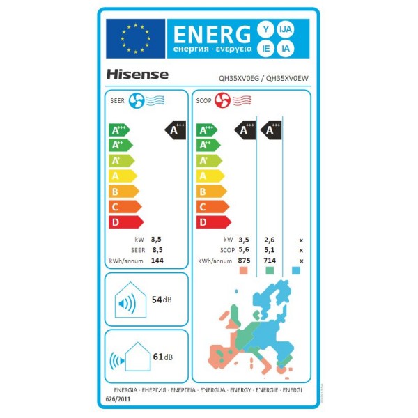 Klimatska naprava HISENSE Energy Nordic 3,5kW