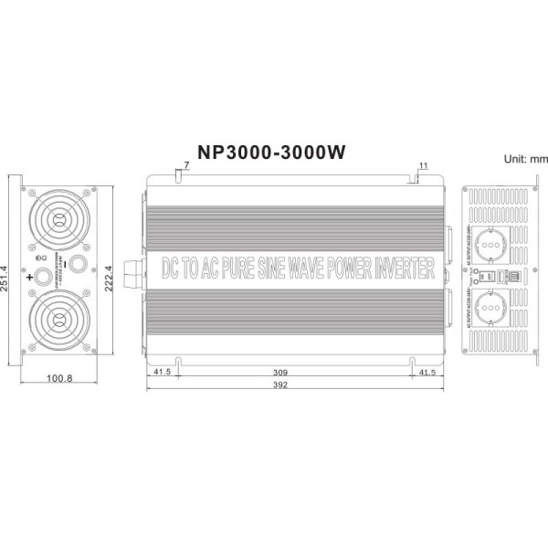 Pretvarač čisti sinus 3000W 12V 