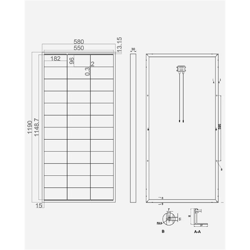 Monokristalni solarni panel– tehnologija HPBC, 150 W 12 V