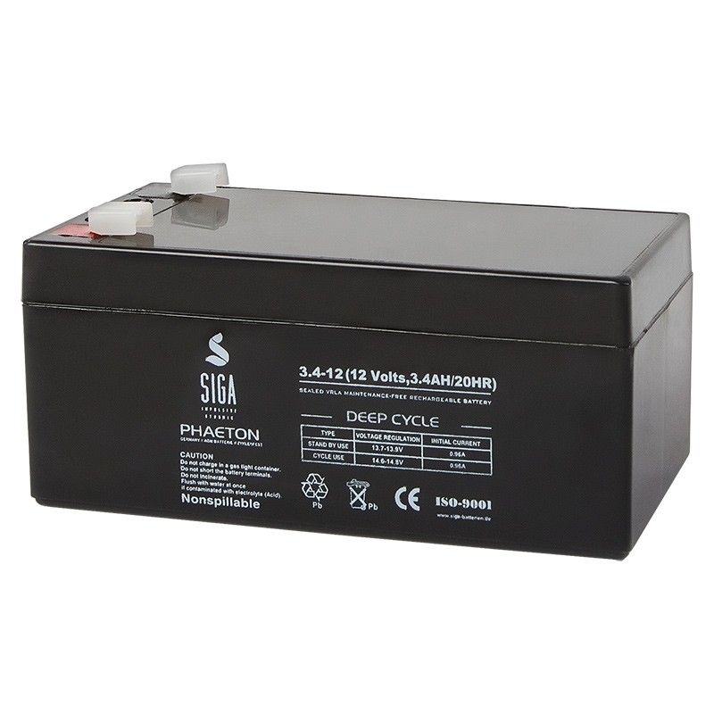 SIGA AGM battery 3,4 Ah, 12 V