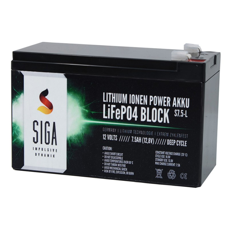 Lithium battery 7.5 Ah 12V