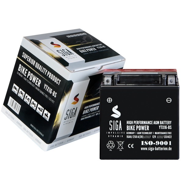 AGM Motorcycle battery 16Ah (L+)