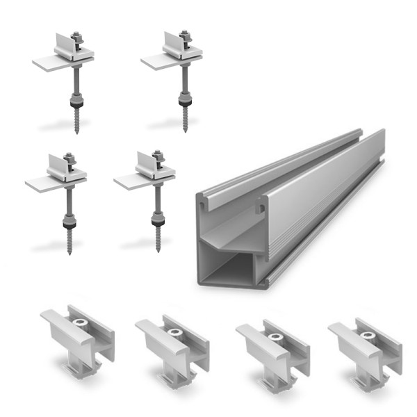 Mounting system for 100W solar panel