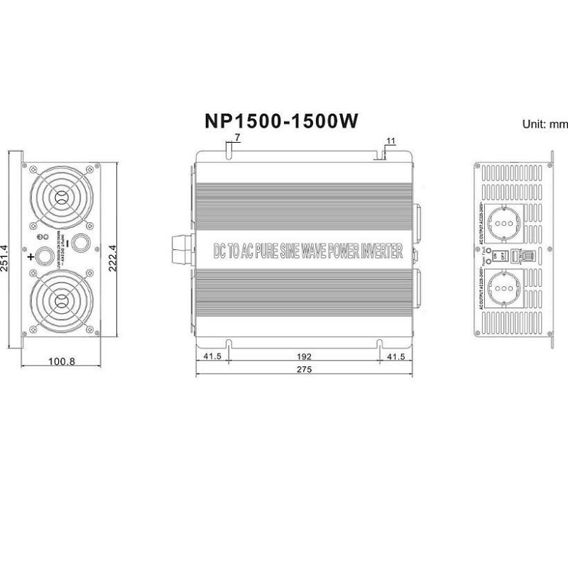 Pretvarač čisti sinus 1500W 12V