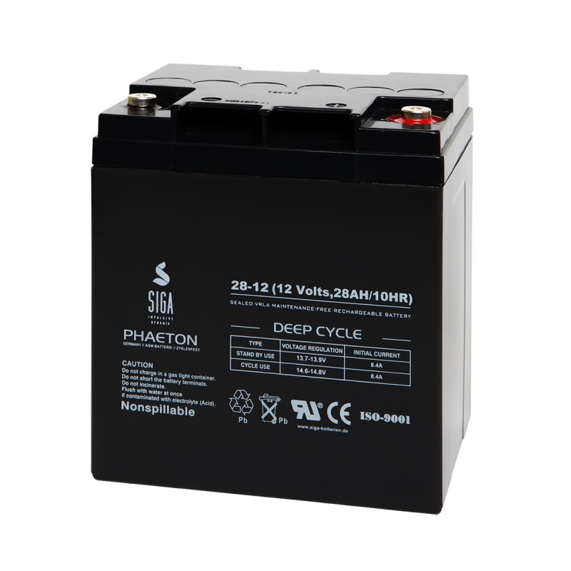 SIGA AGM battery 28 Ah, 12 V