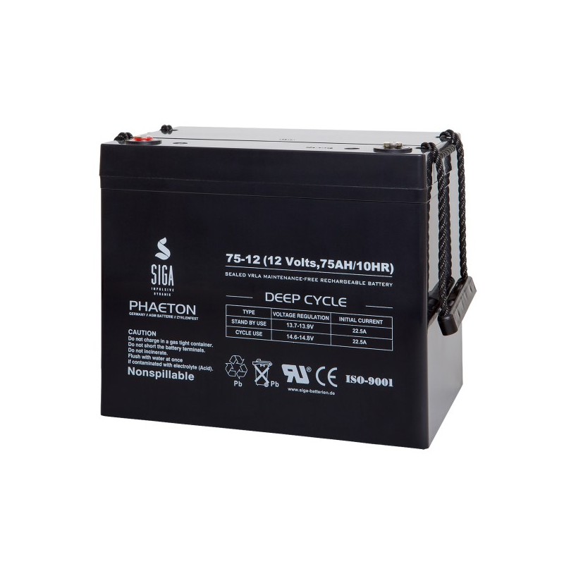 SIGA AGM battery 75 Ah, 12 V